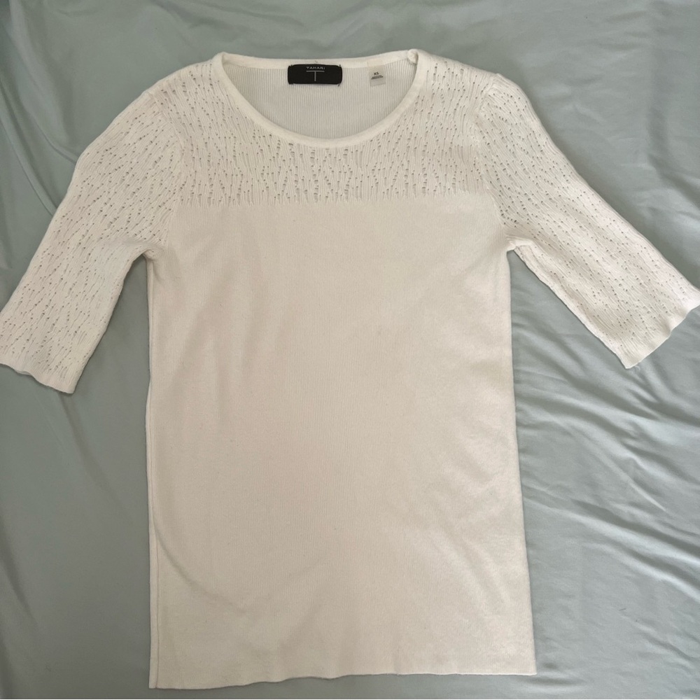Tahari Ivory Knit Sweater Size XS